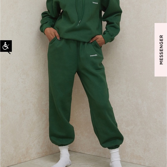 House of CB Cloud GREEN BRUSHBACK JOGGING TROUSERS - Picture 2 of 11